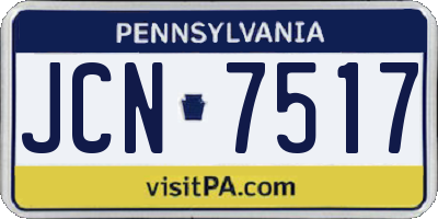 PA license plate JCN7517