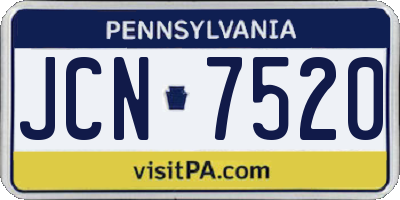 PA license plate JCN7520