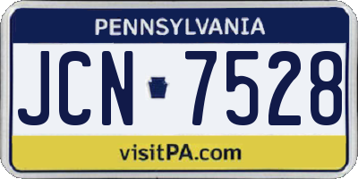 PA license plate JCN7528