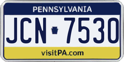 PA license plate JCN7530