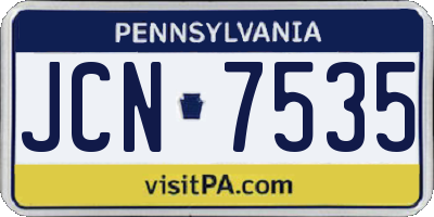 PA license plate JCN7535