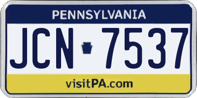 PA license plate JCN7537