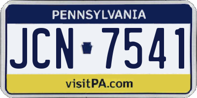 PA license plate JCN7541