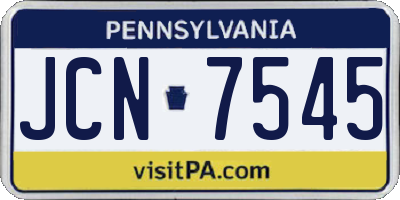 PA license plate JCN7545