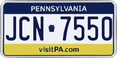 PA license plate JCN7550