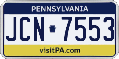 PA license plate JCN7553