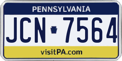 PA license plate JCN7564