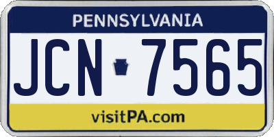 PA license plate JCN7565