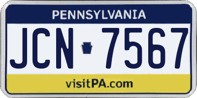 PA license plate JCN7567