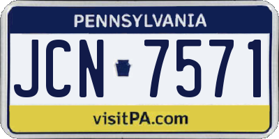 PA license plate JCN7571