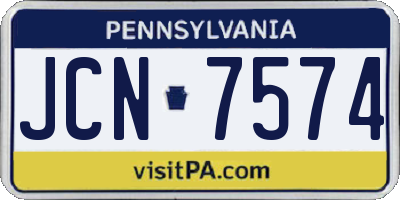 PA license plate JCN7574