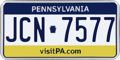 PA license plate JCN7577