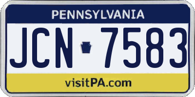 PA license plate JCN7583