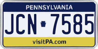 PA license plate JCN7585