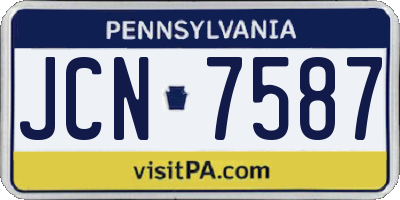 PA license plate JCN7587
