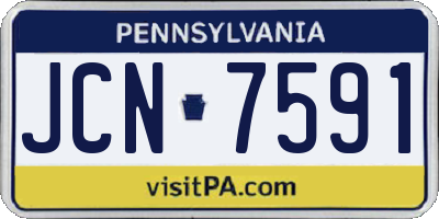 PA license plate JCN7591