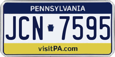 PA license plate JCN7595