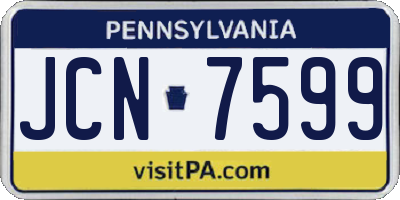 PA license plate JCN7599