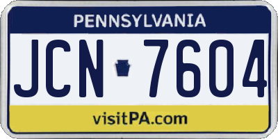 PA license plate JCN7604