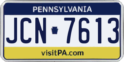 PA license plate JCN7613