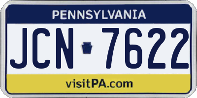 PA license plate JCN7622