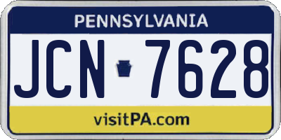 PA license plate JCN7628