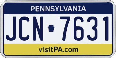 PA license plate JCN7631