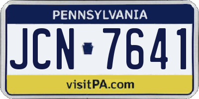 PA license plate JCN7641