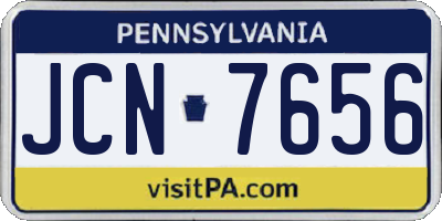 PA license plate JCN7656