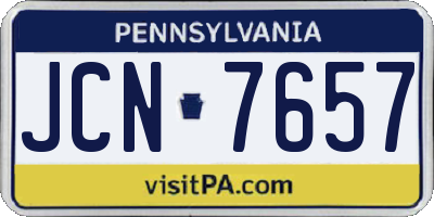 PA license plate JCN7657