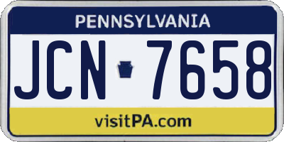 PA license plate JCN7658