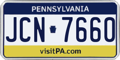 PA license plate JCN7660