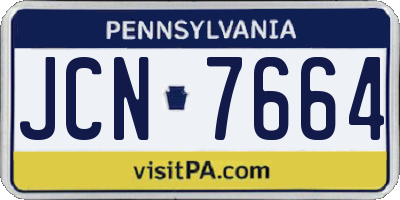 PA license plate JCN7664