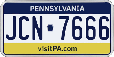 PA license plate JCN7666