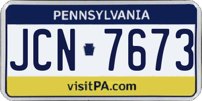PA license plate JCN7673