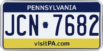 PA license plate JCN7682