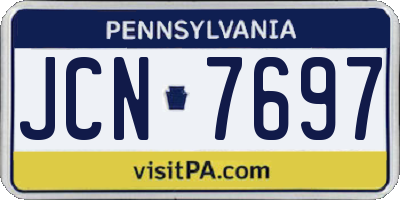 PA license plate JCN7697