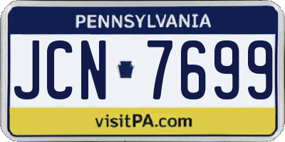 PA license plate JCN7699