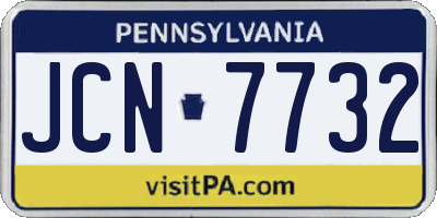 PA license plate JCN7732
