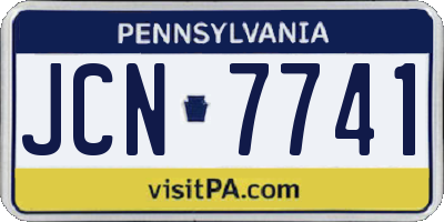 PA license plate JCN7741