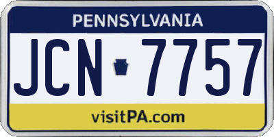 PA license plate JCN7757