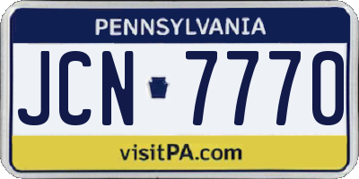 PA license plate JCN7770