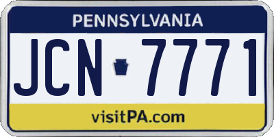 PA license plate JCN7771