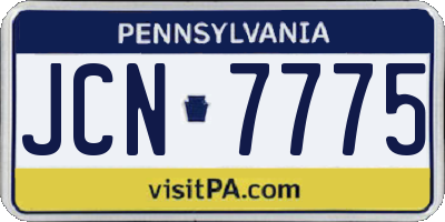 PA license plate JCN7775