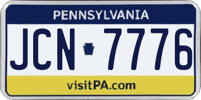 PA license plate JCN7776