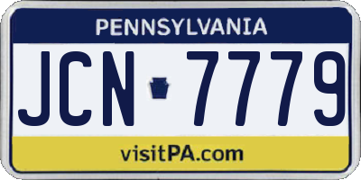PA license plate JCN7779