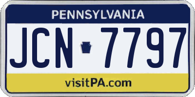 PA license plate JCN7797