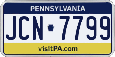 PA license plate JCN7799