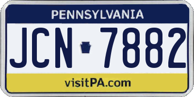 PA license plate JCN7882
