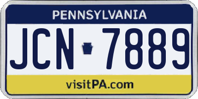 PA license plate JCN7889